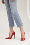 153 Red Patent Leather 10 cm Women's Stiletto, Platform Heeled Shoes - 6