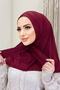 Snap Fastener Ready Scarf Shawl Bonnet Hijap Claret Red Color - 3