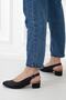 Black Short Heel Buckle Women's Daily Sandals - 5