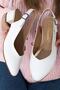 White Short Heel Buckle Women's Daily Sandals - 5