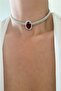 Amber Color Crystal Stone Choker Necklace - 2
