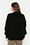 Black Wide Fit Basic Knitwear Sweater Twoaw23Kz01448 - 10
