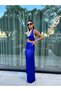 Navy Blue Satin Bottom Set