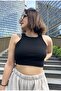 Halter Neck Crop Blouse Black - 4