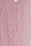 Pink V-Neck Knitwear Sweater TCTAW23SV00005 - 3