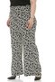 Large Size Wide Elastic Waist Gathered Wide Leg Black and White Women's Trousers - 5