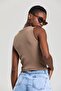 Women's Halter Neck Ribbed Crop Blouse - 7