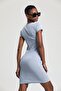 Women's Camisole Crew Neck Short Sleeve Ribbed Mini Dress - 6