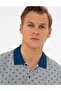Gray Melange Slim Fit Polo Neck T-shirt - 2
