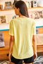 Women's Yellow A Brocton V-Neck Semi-Transparent Knitted T-Shirt TSH-19000613 - 6