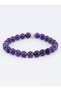 Unisex Natural Stone Bracelet Amethyst 6thGet 7Crown Chakra Fish Ram Crab Bow Positive Energy Stone - 2