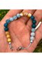 Inhale Natural Stone Talisman Bracelet (Aquamarine, Brunette Mother of Pearl, Apatite Stone) Chi-Zen Bracelet - 3