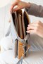 Cara Gray Tan Women's Shoulder and Crossbody Bag 21x27 Size - 3