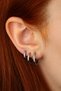 Surgical Steel Hoop Earrings 3 Pieces Silver Color - 3