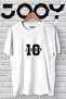 Unisex Number 10 Design White Oversize Tshirt - 2