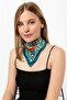 باندانا وشاح بحافة زرقاء بنمط هندسي - 2