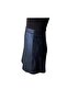 Genuine Shiny Lambskin and Suede Navy Blue Mini Skirt - 2