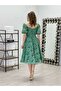 Glitter Fabric Boat Neck Dress - Emerald Green - 5