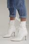Elba Lace Detailed White Matte 8 cm Women's Boots & Bootie, High Heels
