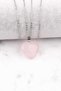 Certified Pink Quartz Natural Stone Heart Necklace with Surprise Gift