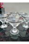 Set of 6 Hand Decorated and Engraved Glass Sugar Bowl, Turkish Delight Bowl, Chocolate Bowl, Ice Cream Bowl, Cup, Silver Silver Platinum - 4