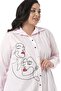 Large Size Women's Silhouette Printed Half Balloon Mold Skirt Stitched Pink Shirt - 5