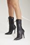 Nemesis Lace-Up Black Boots Matte 10 cm Women & Bootie, Heels - 4