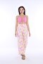 Fera Floral Patterned High Waist 100% Linen Trousers
