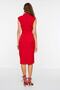 Red Body-Hugging Mock Neck Midi Pencil Skirt Woven Dress TWOAW20EL0311 - 5