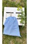 Gingham Patterned Light Blue Large Gift Bag