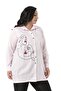 Large Size Women's Silhouette Printed Half Balloon Mold Skirt Stitched Pink Shirt - 4
