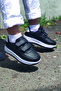 Children's Black and White Velcro Casual Sports Shoes - 2