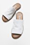 Clau White Women's Leather Slippers - 3