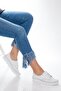 Genuine Leather White Women's Leather Ballerinas Ars-0768
