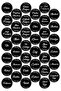 Black 78 Pieces Round Spice Pulses Jar Label - 4 Cm X 4 Cm Sticker
