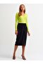 2443 V-Neck Sleeve Cuff Drop Sweater-lime - 2