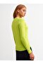 2443 V-Neck Sleeve Cuff Drop Sweater-lime - 3