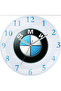 ساعة حائط زجاجية حقيقية منقوشة بشعار Bmw صامت