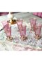 Set of 6 Gold Gilded Pink Coffee Side Water Glasses