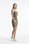 Women's Khaki Rope Strap Mini Camisole Dress - 2