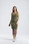 Women's Khaki Rope Strap Mini Camisole Dress - 3