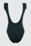 Green Belted U-Neck Covered Regular Swimsuit Tbess21Ma0039 - 8