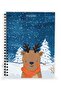 Gift - N002 A5 Design Spiral Notebook - Snow Falling Deer Notepad