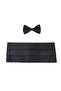 طقم ربطة عنق ووشاح أسود للرجال