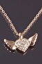 Women's Yellow Zircon Stone Wing Heart Necklace - 3