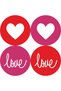 152 Pieces 2.5 Cm Round Adhesive Heart Love Red Pink Sticker Label Gift Packaging Party - 2