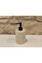 Travertine Natural Stone Liquid Soap Dispenser Flat Cut Matte Black with Pump - 2