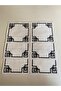 Geometric Embroidered Cocktail Napkin 6 Pieces - 2