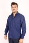 Men's Long Sleeve Navy Blue Classic Cut Shirt - 3