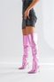 Paint Above Knee Rose-Powder 10 cm Women's Boots, Heeled Boots